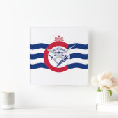 Wanduhr mit Flagge von Cincinnati, USA (Zuhause)