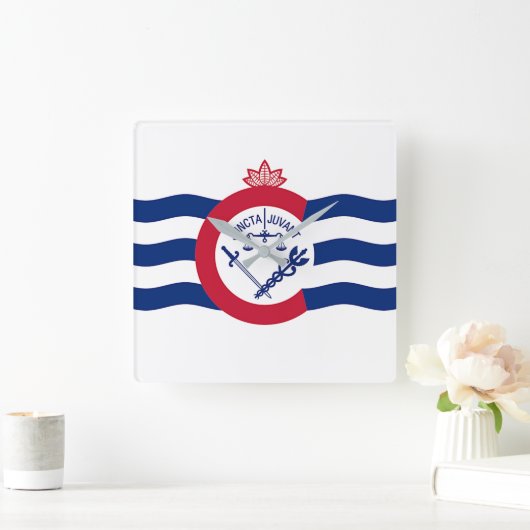 Wanduhr mit Flagge von Cincinnati, USA (Zuhause)