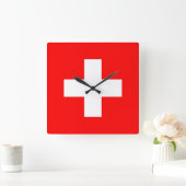 Wanduhr mit Flagge von der Schweiz (Zuhause)