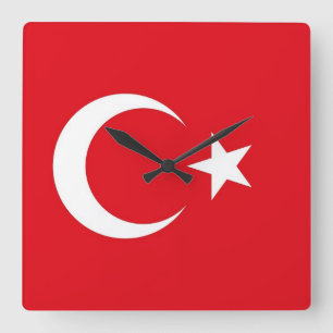 Wanduhr mit Flagge von der Türkei