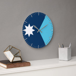 Wanduhr mit Flagge von Minnesota, USA