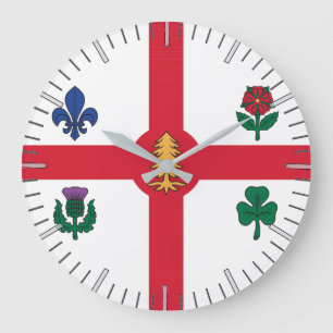 Wanduhr mit Flagge von Montreal, Kanada