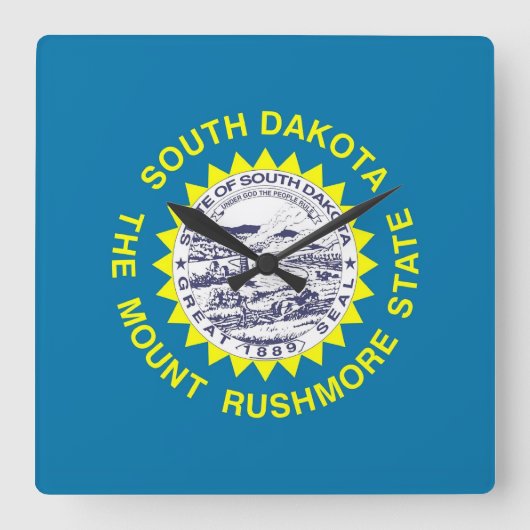 Wanduhr mit Flagge von South Dakota, USA (Vorderseite)