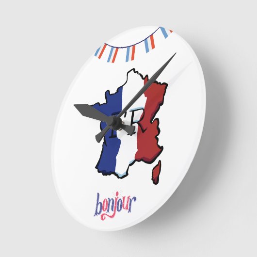 Wanduhr mit französischem Thema (Winkel)