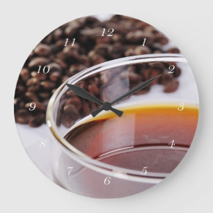 Wanduhr mit Kaffeebohnen Motiv 1