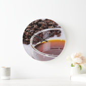 Wanduhr mit Kaffeebohnen Motiv 1 (Zuhause)