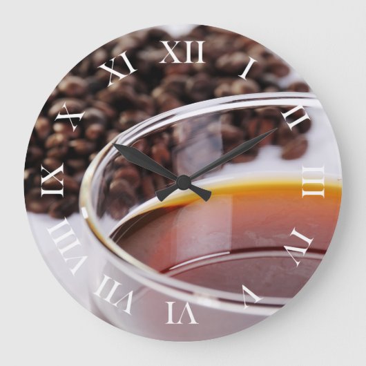 Wanduhr mit Kaffeebohnen Motiv 1 (Vorderseite)