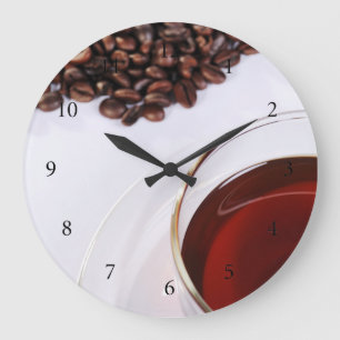 Wanduhr mit Kaffeebohnen Motiv 2