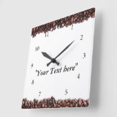 Wanduhr mit Kaffeebohnen Motiv und Textfeld (Winkel)