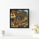 Wanduhr mit niederländischer Kunst und Sprichwort (Zuhause)
