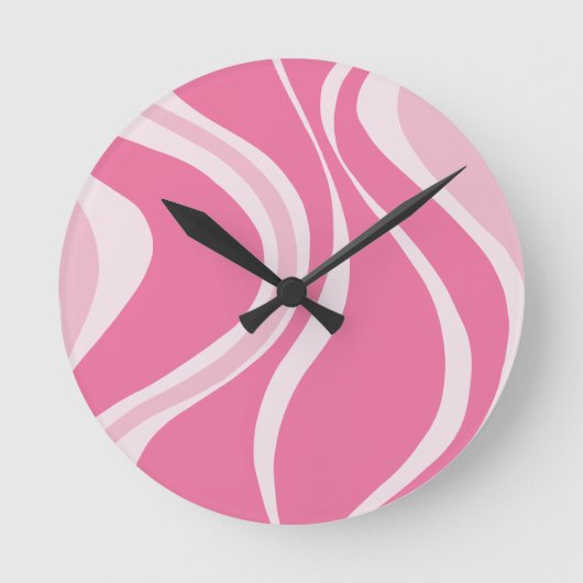 Wanduhr mit rosa Wellen (Vorderseite)