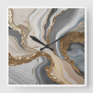Wanduhr mit traumhaft blauem Marmordesign