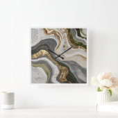 Wanduhr mit traumhaftem, grünem Marmordesign (Zuhause)