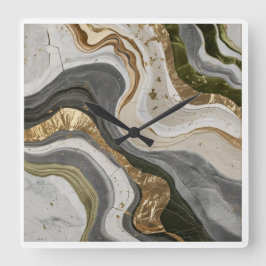 Wanduhr mit traumhaftem, grünem Marmordesign