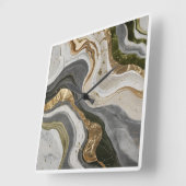 Wanduhr mit traumhaftem, grünem Marmordesign (Winkel)