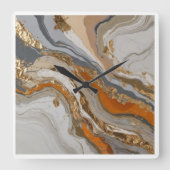 Wanduhr mit träumorangefarbenem und grauem Marmor (Vorderseite)