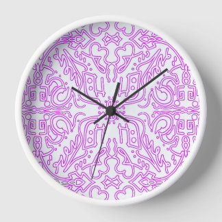 Wanduhr mit weichem rosa Traum-Mandala-Muster