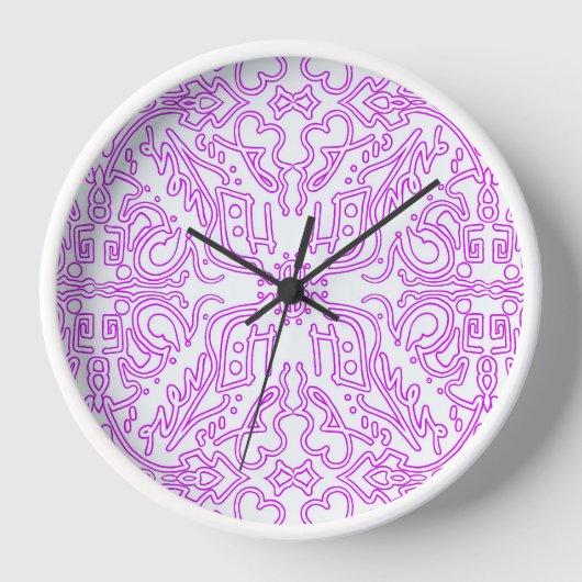 Wanduhr mit weichem rosa Traum-Mandala-Muster (Vorderseite)
