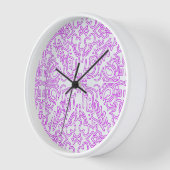 Wanduhr mit weichem rosa Traum-Mandala-Muster (Winkel)