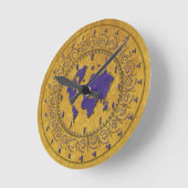 Wanduhr mit Zeit-Zonen-Goldbeschaffenheit (Winkel)