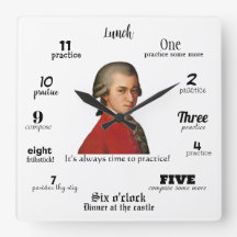 Wanduhr - Mozart - Es ist immer Zeit zu üben