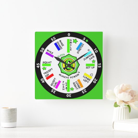 Wanduhr Munchi Power! 45-minütiger Trainingsraum (Zuhause)
