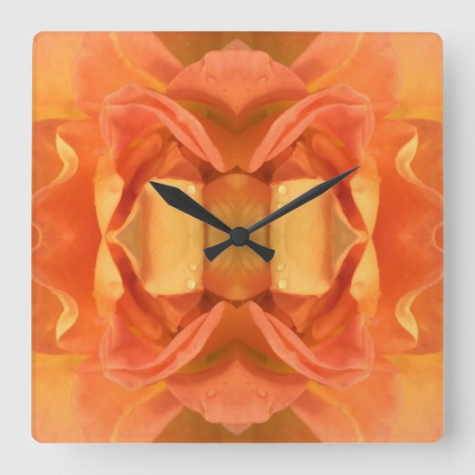 Wanduhr Orange Rose (Vorderseite)