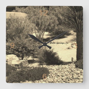 Wanduhr, Palm Springs, Ca Quadratische Wanduhr