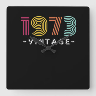 Wanduhr-Platz Vintag 1973 Quadratische Wanduhr