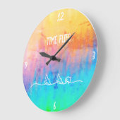 Wanduhr Rainbow Rustical  (Time Flies.) (Winkel)