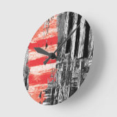 Wanduhr – Rotes Puls-Abstraktdesign (Winkel)