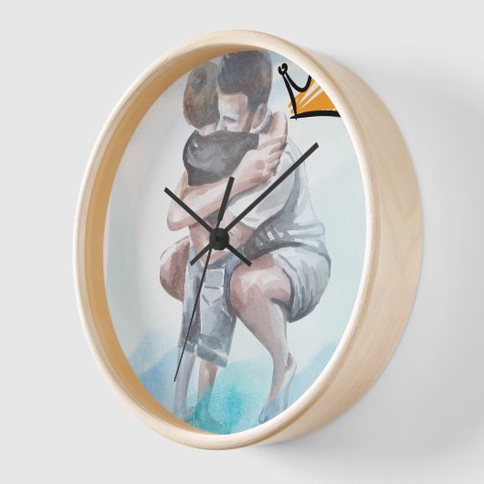 Wanduhr rund um den natürlichen Holzrahmen (Winkel)