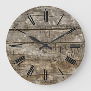 Wanduhr - Rustikale Holz-Römische Ziffern