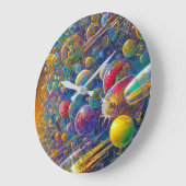 Wanduhr Space Race mit Zahlen (Winkel)
