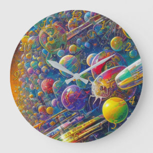 Wanduhr Space Race mit Zahlen