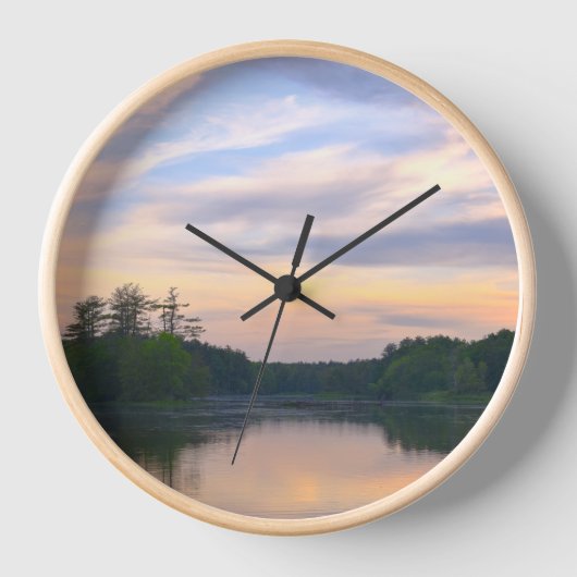 Wanduhr Sunset Forest Lake (Vorderseite)