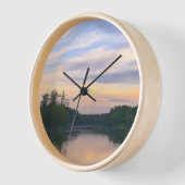 Wanduhr Sunset Forest Lake (Winkel)