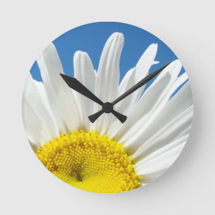 Wanduhr Weiße Daisy-Blume Designer individuell