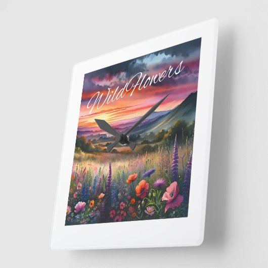 Wanduhr "Wildblumen" (Winkel)