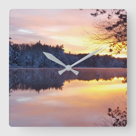 Wanduhr Winterreflexionen (Vorderseite)