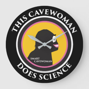 Wanduhr-Wissenschafts-SmartCavewoman Große Wanduhr
