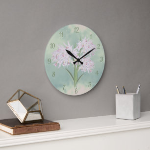 Wanduhren mit Orchideen im Pastell-Wasserfarblook