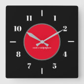 Wanduhren - Schwarzer Hintergrund Roter Kreis Mode (Vorderseite)