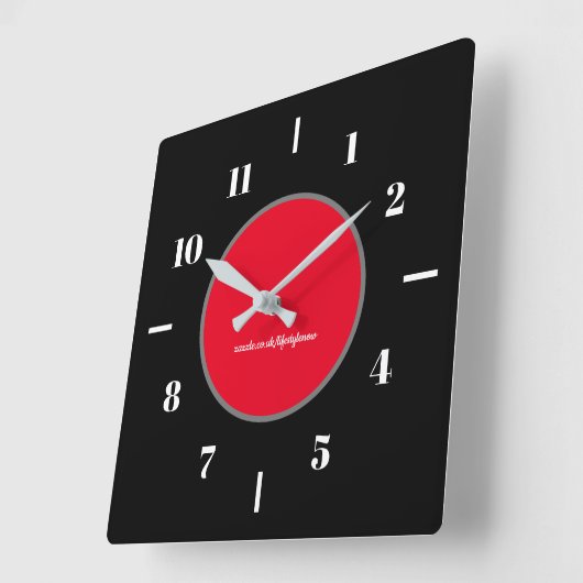 Wanduhren - Schwarzer Hintergrund Roter Kreis Mode (Winkel)