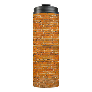 Wandverkleidung aus braunem Ton Thermosbecher