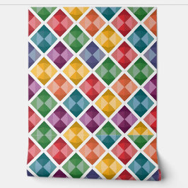 Wandvorhang und Tapete mit farbenfrohen Diamantmus