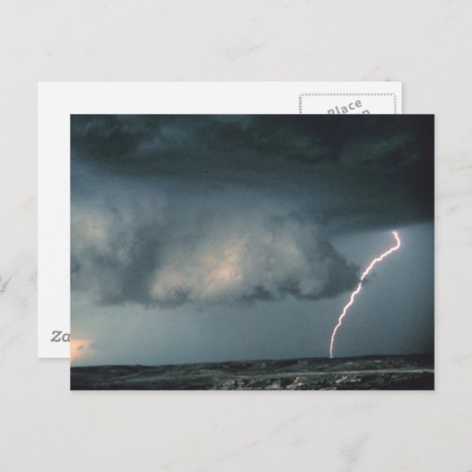 Wandwolke mit Blitz Postkarte (Vorne/Hinten)