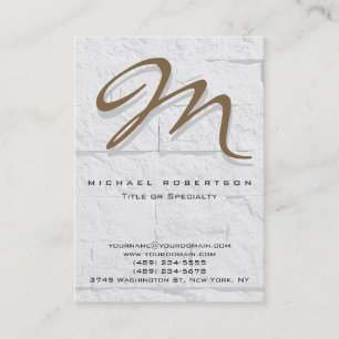 Wandziegelmuster braune Monogramm-Visitenkarte Visitenkarte