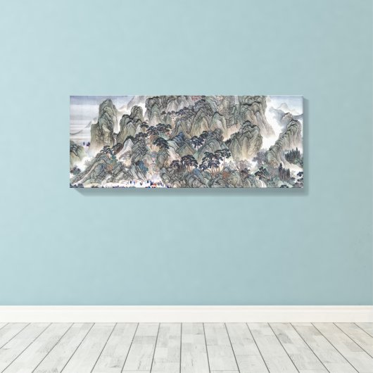 Wang Hui Ji'nan zum Monte Tai Leinwanddruck (Insitu (Holzboden))