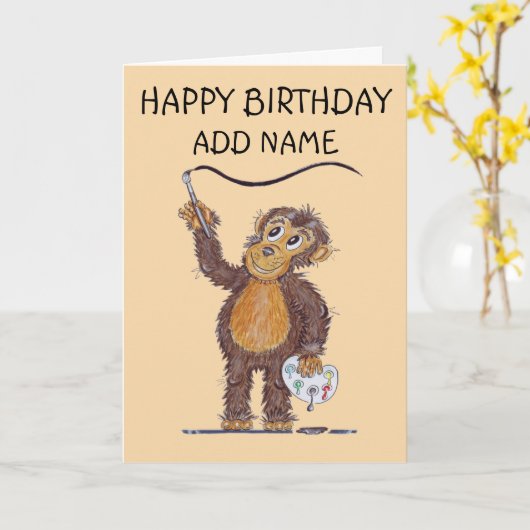 Wangenaffe Karte (Gelbe Blume)